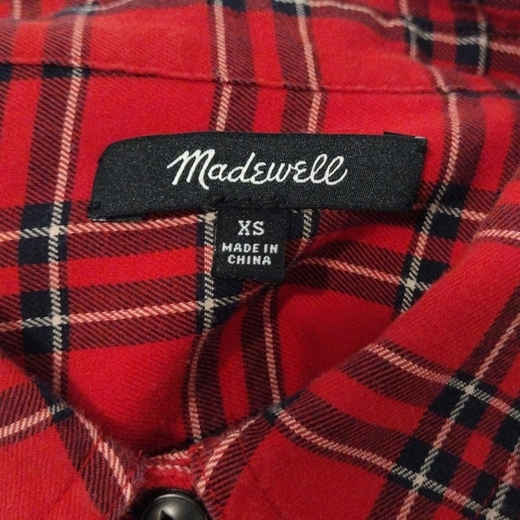 Madewell - Ex Boyfriend Mixed Plaid Patchwork Shirt - Picture 14 of 16